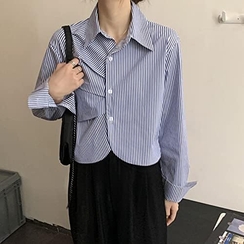 Amazon | [YYQ-SHOP]シャツ レディース 長袖 ストライプシャツ